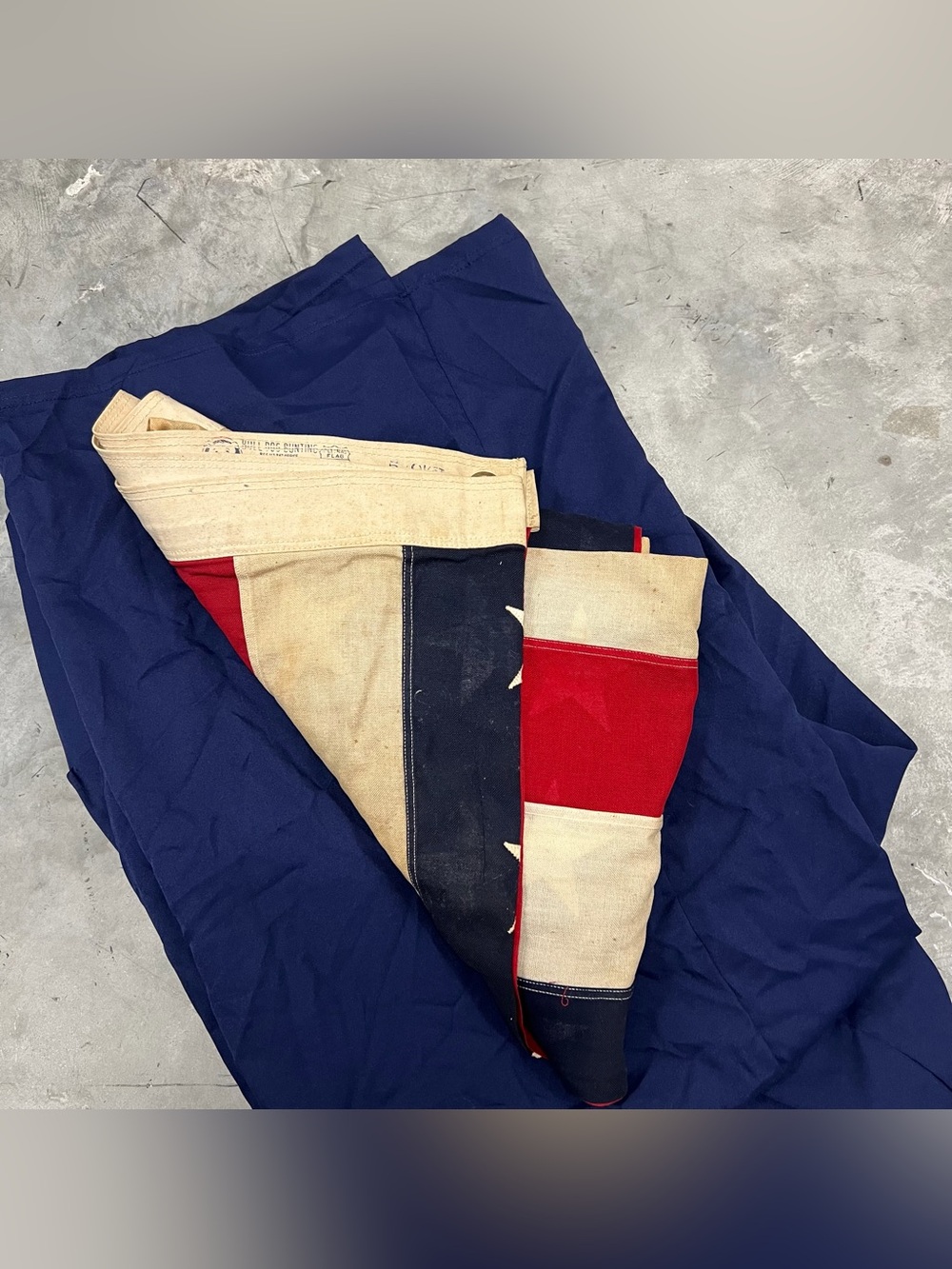 Vintage United States Star Flag Bulldog Bunting Cotton 5’x9.5’ G-Spec